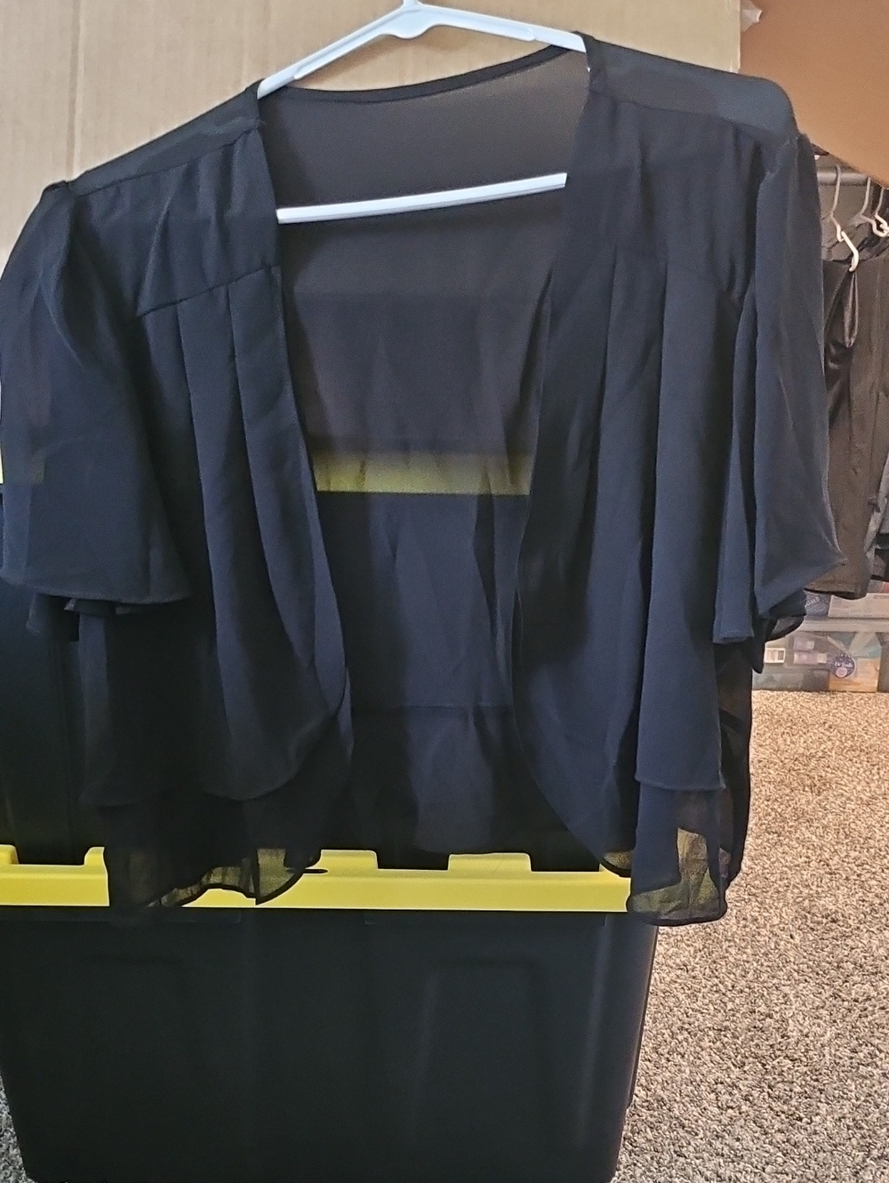Sheer Black Layered Chiffon Shrug- Never Worn